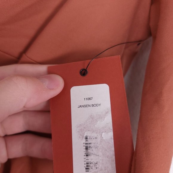 ALIX NYC Jansen V-Neck Long Sleeve Thong Bodysuit in Clay Women's Size Small - Picture 7 of 8